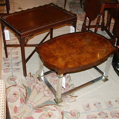 Lot 514 - Two Georgian Style Mahogany or Walnut Low Tables