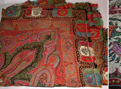 Lot 518 - Square Kashmir Shawl Indian, mid 19th century...