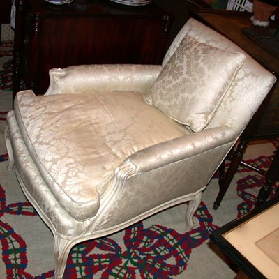Lot 230 - Louis XV Style Painted and Upholstered Bergere