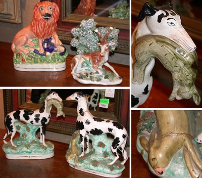 Lot 513 - Group of Four Staffordshire Pottery Figures