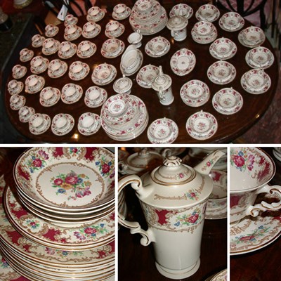 Lot 677 - Gilt and Floral Decorated Porcelain Dinner...
