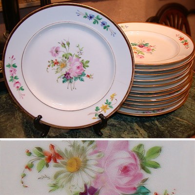 Lot 693 - Group of Continental Gilt and Floral Decorated...
