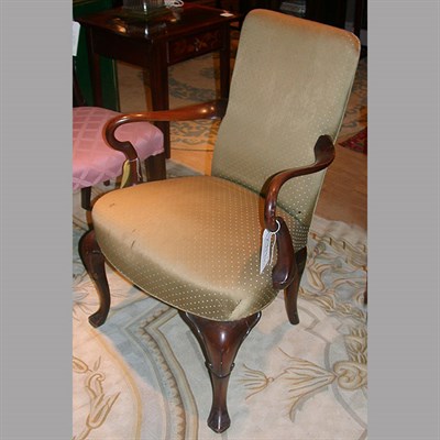 Lot 711 - Georgian Style Upholstered Mahogany Armchair