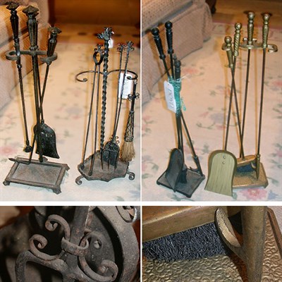 Lot 738 - Group of Four Sets of Fire Tools