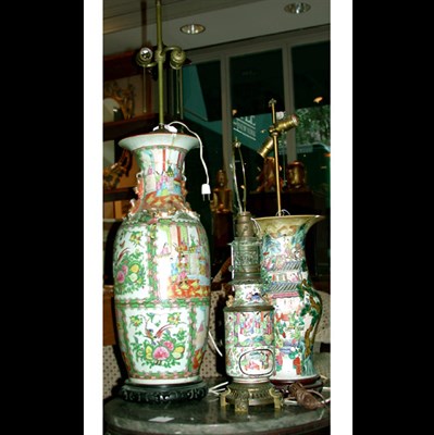 Lot 739 - Group of Three Chinese Export Porcelain Vases...
