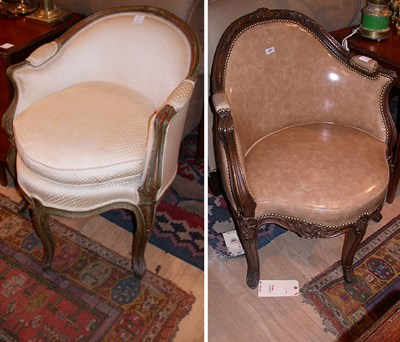 Lot 391 - Two Louis XV Style Upholstered Walnut and...