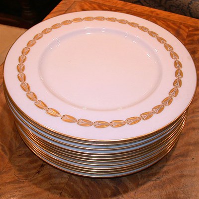 Lot 407 - Set of Twelve Lenox Gilt Decorated Porcelain...