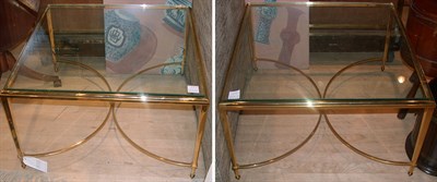 Lot 413 - Pair of Neoclassical Style Glass Top Brass Low...