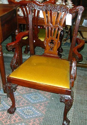 Lot 361 - Set of Ten Chippendale Style Mahogany Dining...