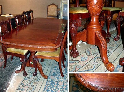 Lot 360 - Chippendale Style Mahogany Double-Pedestal...