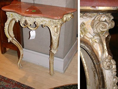 Lot 300 - Louis XV Style Marble Top Gilt-Wood Console