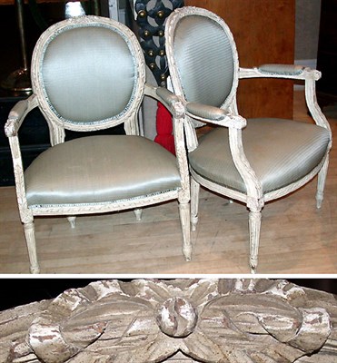 Lot 310 - Pair of Louis XVI Style Painted and...