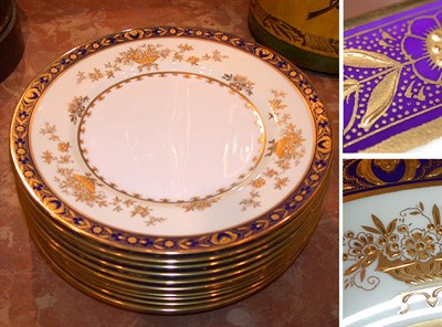 Lot 708A - Set of Twelve Mintons Gilt and Cobalt...