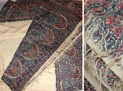 Lot 515 - Kashmir Long Shawl Indian, circa 1820 Cream...