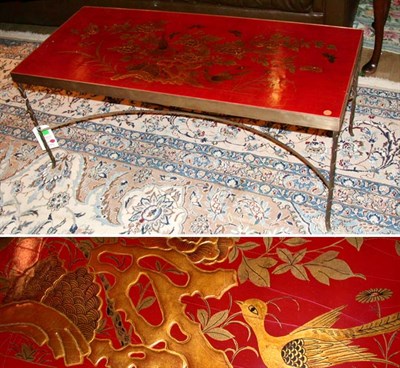 Lot 701 - Regency Style Red Lacquered Chinoiserie...