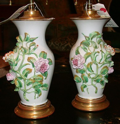 Lot 611 - Pair of Meissen Style Porcelain Lamps