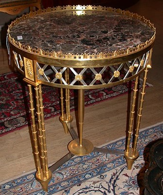 Lot 687 - Empire Style Marble Top Gilt-Bronze and...