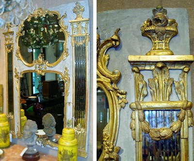 Lot 703 - Louis XVI Style Painted and Parcel Gilt Trumeau