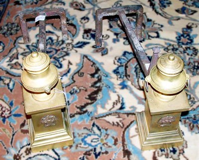 Lot 529 - Pair of Empire Style Bronze Chenets