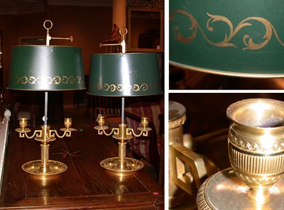Lot 644 - Pair of Louis XVI Style Gilt-Bronze Two-Light...