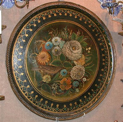 Lot 614 - Regency Style Tole Painted Tray