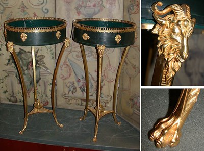 Lot 733 - Pair of Empire Style Gilt-Bronze Plant Stands