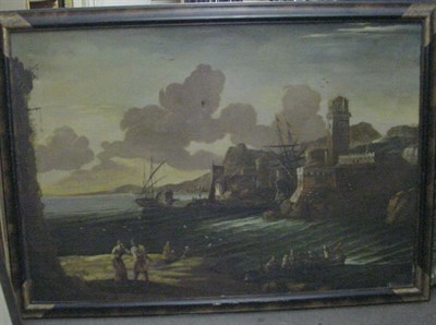 Lot 148 - Manner of Claude Lorrain FIGURES IN A BUSY...