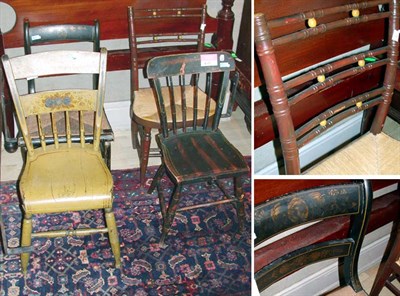 Lot 333 - Miscellaneous Group of Five Painted Fancy Chairs