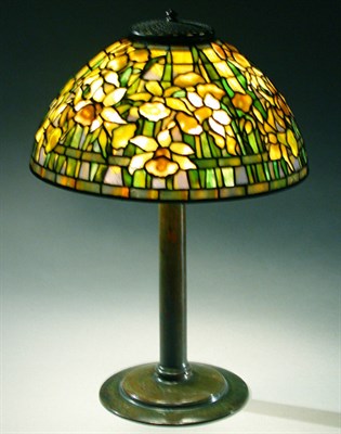 Lot 237 - Tiffany Studios Bronze and Favrile Glass...