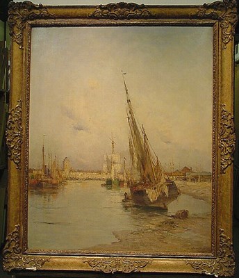 Lot 194 - Clara Montalba British, 1842-1929 HARBOR SCENE...