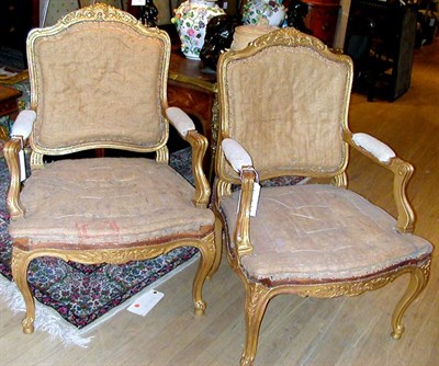 Lot 705 - Pair of Louis XV Style Gilt Carved Wood...