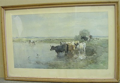 Lot 192 - Willem Roelofs Dutch, 1822-1897 COWS WATERING...