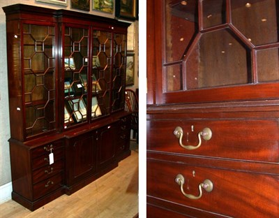 Lot 358 - Georgian Style Mahogany Breakfront Bookcase
