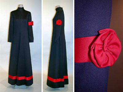 Lot 151 - Geoffrey Beene Navy Satin Evening Gown...