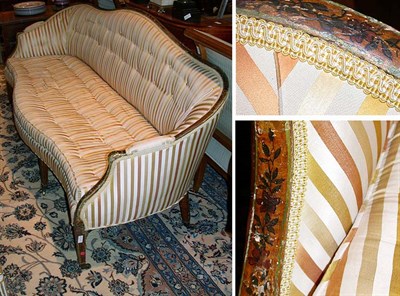 Lot 689 - George III Painted and Upholstered Settee