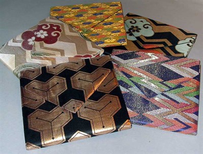 Lot 351 - Five Diane Love Obi Fabric Clutches Of various...