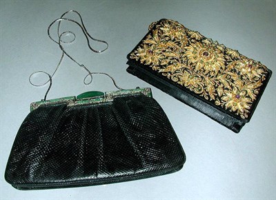 Lot 350 - Judith Leiber and Embroidered Evening Bag...