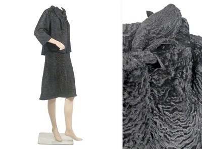 Lot 3450 - Black Broadtail Suit American, 1950s Boxy...