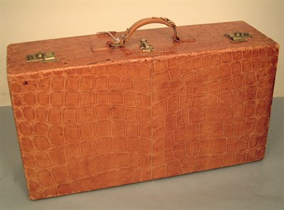 Lot 533 - Mark Cross Tan Alligator Suitcase 1950s With...