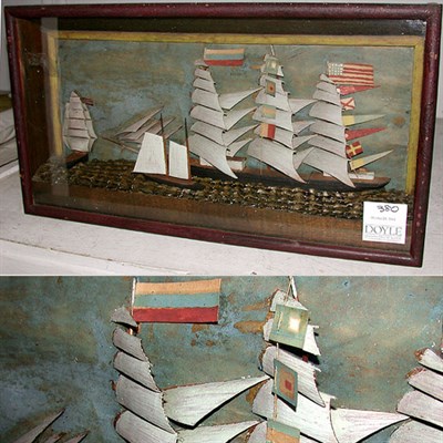 Lot 380 - Ship Diorama Depicting a three-masted ship and...