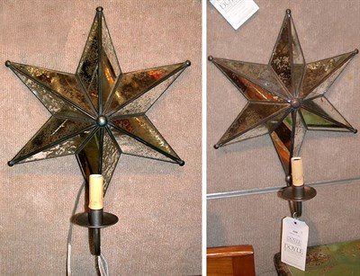 Lot 608 - Pair of Art Deco Style Star-Form Single-Light...