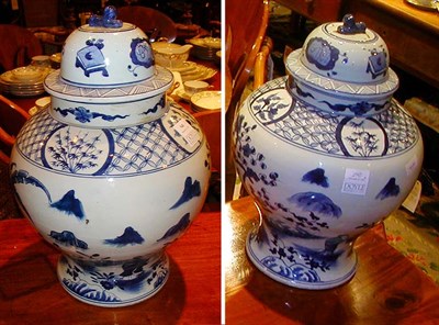 Lot 540 - Pair of Chinese Blue and White Porcelain...