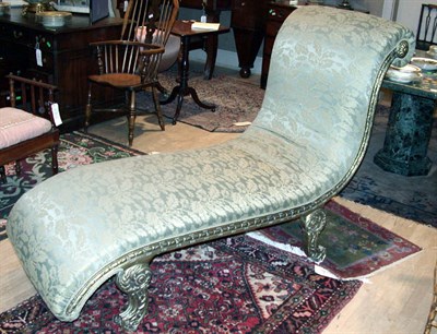 Lot 321 - Rococo Style Gilt Decorated Upholstered Chaise...