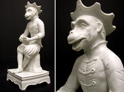 Lot 423 - Sevres Style Bisque Figure of a Monkey