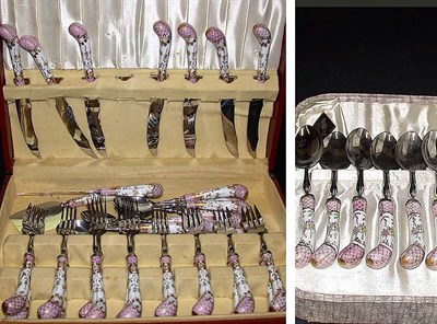 Lot 347 - Continental Porcelain-Mounted Dessert Service...