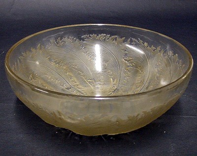 Lot 171 - Lalique Molded Glass Mesanges Bowl In clear...