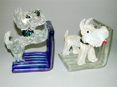 Lot 128 - Two Glass Dog-Form Bookends Probably Barovier...