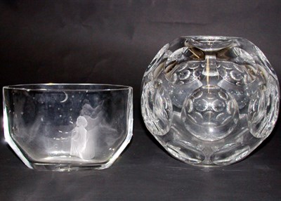 Lot 585 - Baccarat Cut Glass Vase Of spherical form cut...