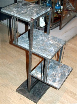 Lot 266 - Art Deco Marble and Wrought Iron Table Of...