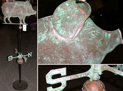 Lot 351 - Molded Copper Weathervane With directionals,...
